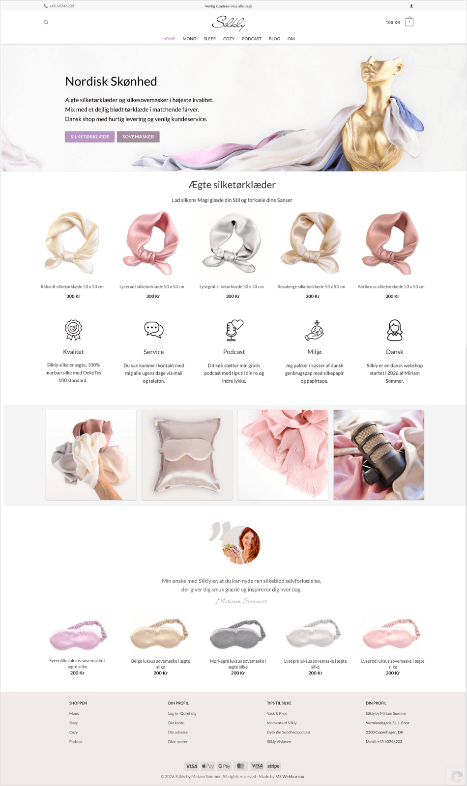 Silkly.dk forside